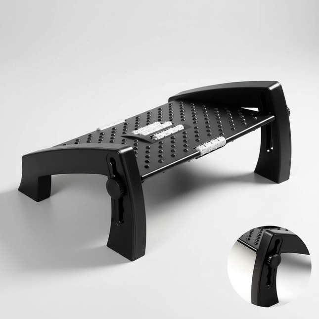 BEISHI Under Desk Footrest Portability Foot Rest  Ergonomic Foot Stool With Massage Rollers Pain Relief for Home Office Work