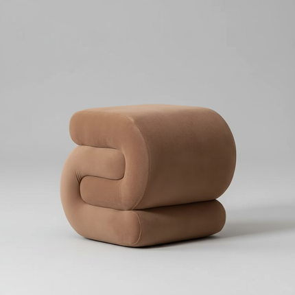 Vanity Stool, Modern S-Shaped Pouf Ottoman Footrest Makeup Chair Foot Stool Under Desk, Decorative Floor Seat