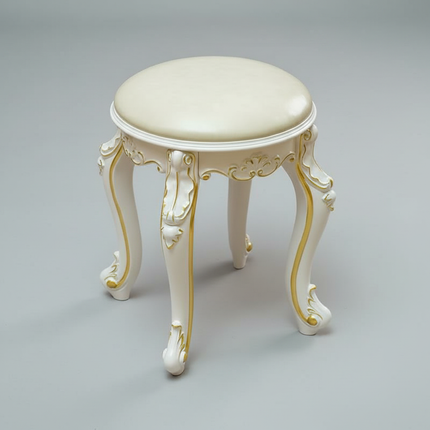 Retro Fabric Dressing Chair, Child Round Stool, Dressing Seat, Home Furniture, Living Room Dinning Chair, ABS Leg, Round Ottoman