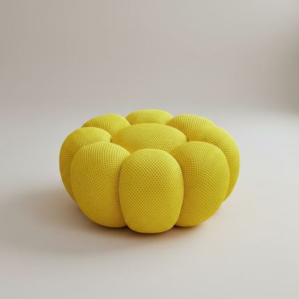 Nordic Sofa Pedal Simple Round Stool Low Ottomans Living Room Sofa Footstool 3D Fabric Creative Leg Footstool Pumpkin Footstools