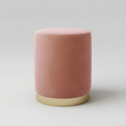 Scandinavian Velvet Makeup Stool - Swivel Vanity Chair with Gold Legs, Instagrammable Nail Salon Stool for Bedroom & Living Room