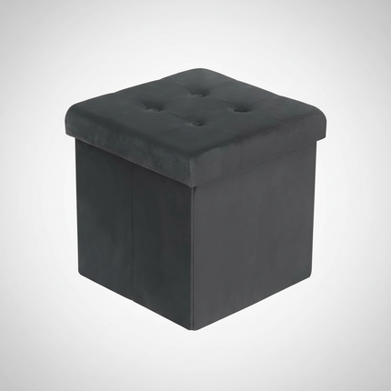 1PC Foldable Dressing Table Stool Pouf Storage Ottoman Chair Stool Upholstered Footstool Linen Couch Stool Removable Cover