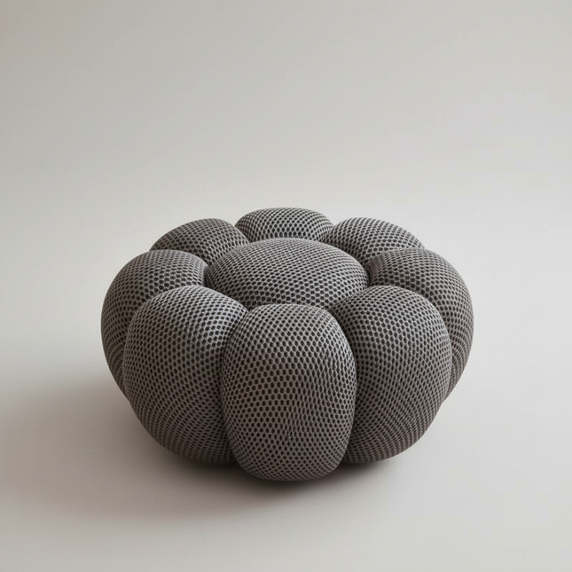 Nordic Sofa Pedal Simple Round Stool Low Ottomans Living Room Sofa Footstool 3D Fabric Creative Leg Footstool Pumpkin Footstools