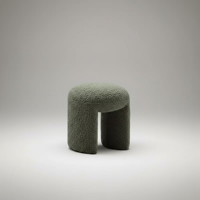 Lamb Wool Velvet Foot Stool Ottoman Nordic Makeup Stool Shoe Changing Stool Entrance Seating for Bedroom Living Room