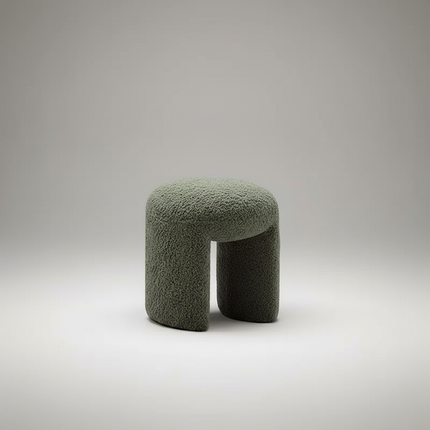Lamb Wool Velvet Foot Stool Ottoman Nordic Makeup Stool Shoe Changing Stool Entrance Seating for Bedroom Living Room