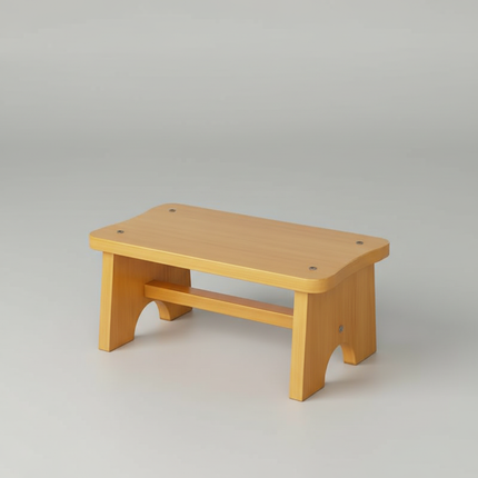 Bamboo Made Foot Stool for Bedside Vintage Step Stool Mini Get Up Anti Slip for Bedroom Bathroom Kitchen