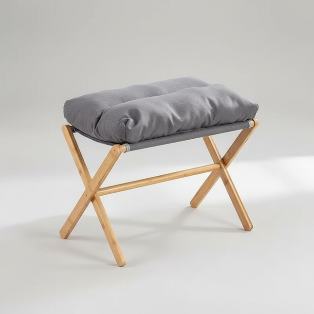 Household Portable Minimalist Living Room Office Desk Cushion Footstool X-shaped Folding Stool