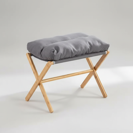 Household Portable Minimalist Living Room Office Desk Cushion Footstool X-shaped Folding Stool