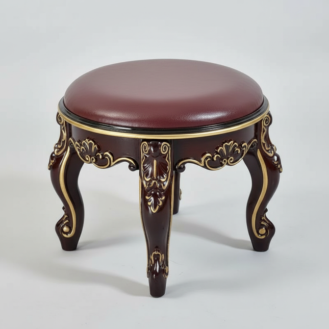 Retro Fabric Dressing Chair, Child Round Stool, Dressing Seat, Home Furniture, Living Room Dinning Chair, ABS Leg, Round Ottoman