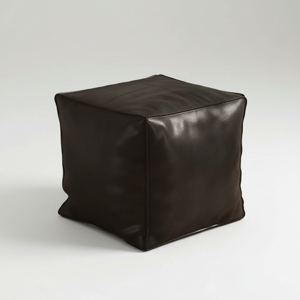 Foot Rest Non-Slip Storage Stool Large Capacity Waterproof Unstuffed Cushion Cover Stackable Thicken Leather Pouf Shoe-changing