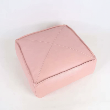 45cm Moroccan Artificial PU Leather Pouf Cover Craft Simple Sofa Ottoman Footstool Unstuffed Living Room Bedroom Cushion Covers