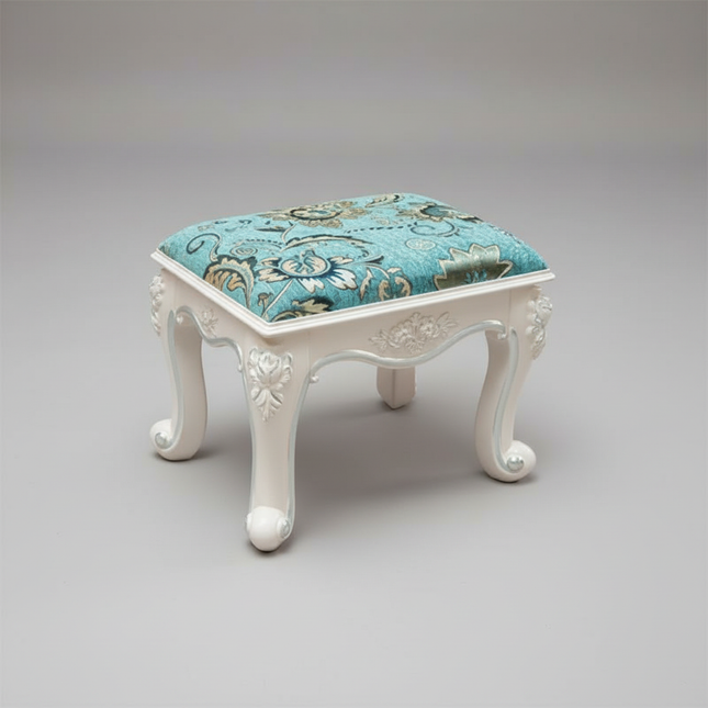 Retro Fabric Dressing Chair, Child Round Stool, Dressing Seat, Home Furniture, Living Room Dinning Chair, ABS Leg, Round Ottoman