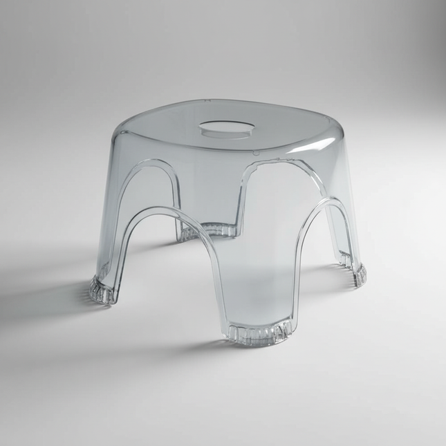 Clear Shower Foot Stool Non-slip Waterproof Transparent Stool Clear Stool for Bathroom Bedside Small Shower Spaces Corner Bench