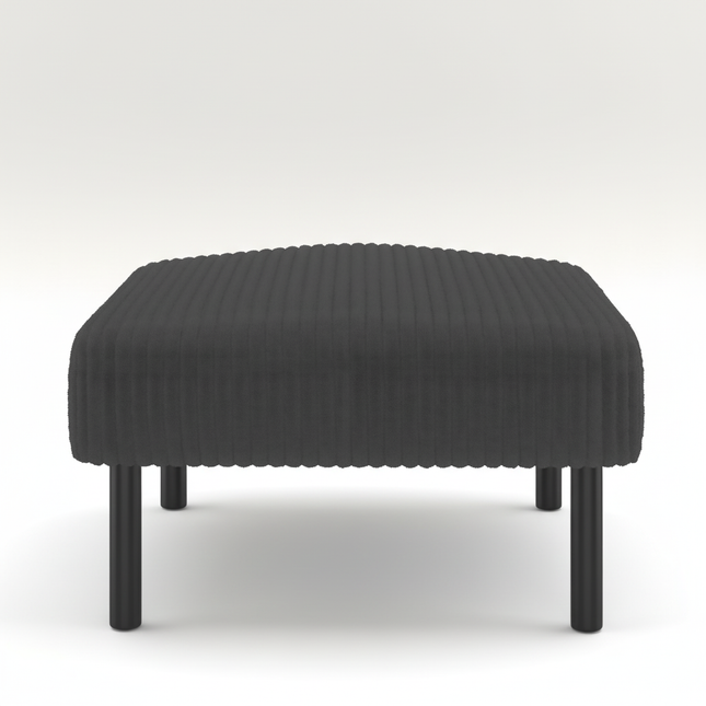 LVHOM High-Quality Corduroy Footstool, Soft Ottoman with Solid Metal Frame, Comfortable Fabric, Suitable for Living Room