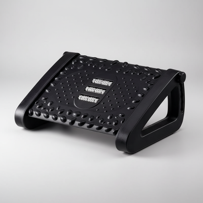 Portable Foot Rest Ergonomic Office Footrest Under Desk Feet Stool for Home Office Work Foot Resting Stool with Massage Rollers