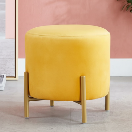 Customized Velvet Dressing Stool Golden Leg Tassel Makeup Bench Openable Ottoman Pouf for Home Fashionable Furniture