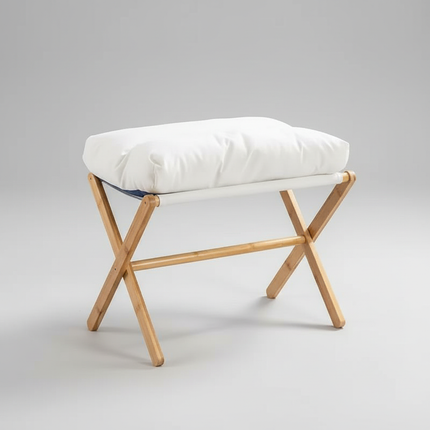 Household Portable Minimalist Living Room Office Desk Cushion Footstool X-shaped Folding Stool