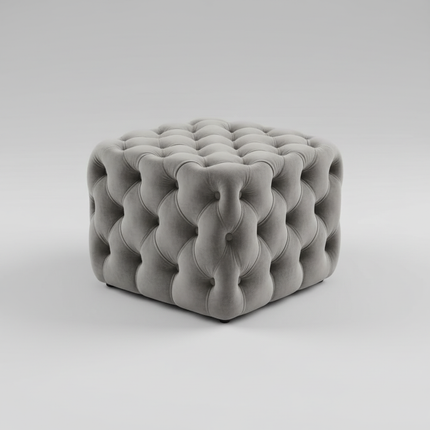 Nordic Living Room Ottoman Round Button Velvet Shoe Changing Stool Apartment Living Room Light Luxury Home Small Makeup Stool