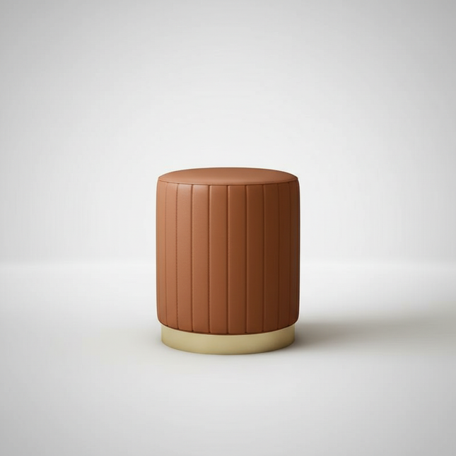 Scandinavian Velvet Makeup Stool - Swivel Vanity Chair with Gold Legs, Instagrammable Nail Salon Stool for Bedroom & Living Room