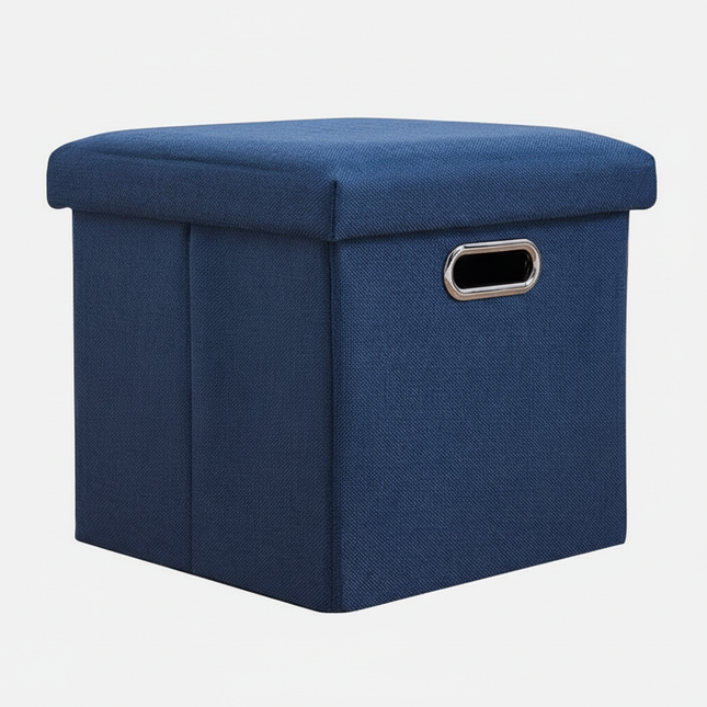Folding Storage Ottoman Foldable Small Ottoman Foot Rest 11.81x11.81x11.81inch Square Footstool for Bedroom Dorm Entryway Office