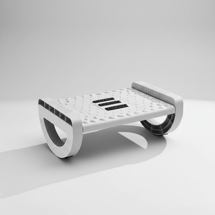 Portable Foot Rest Under Ergonomic Footrest Stool 6 Height Position Adjustable Foot Stoo with Firm Non-Slip Legs Massage Rollers