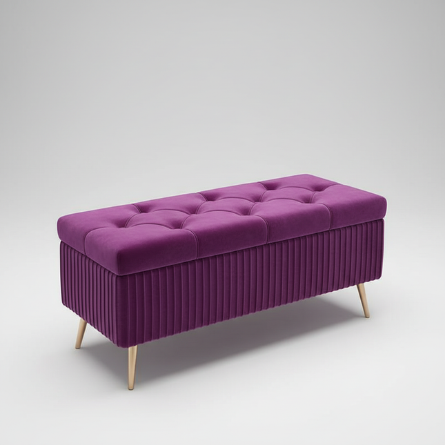 Velvet Ottoman Bench for Living Room Nordic Design Shoe Changing Stool with Storage Bedroom Bed End Seat Modern
