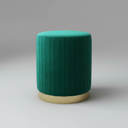 Scandinavian Velvet Makeup Stool - Swivel Vanity Chair with Gold Legs, Instagrammable Nail Salon Stool for Bedroom & Living Room