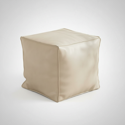 Foot Rest Non-Slip Storage Stool Large Capacity Waterproof Unstuffed Cushion Cover Stackable Thicken Leather Pouf Shoe-changing