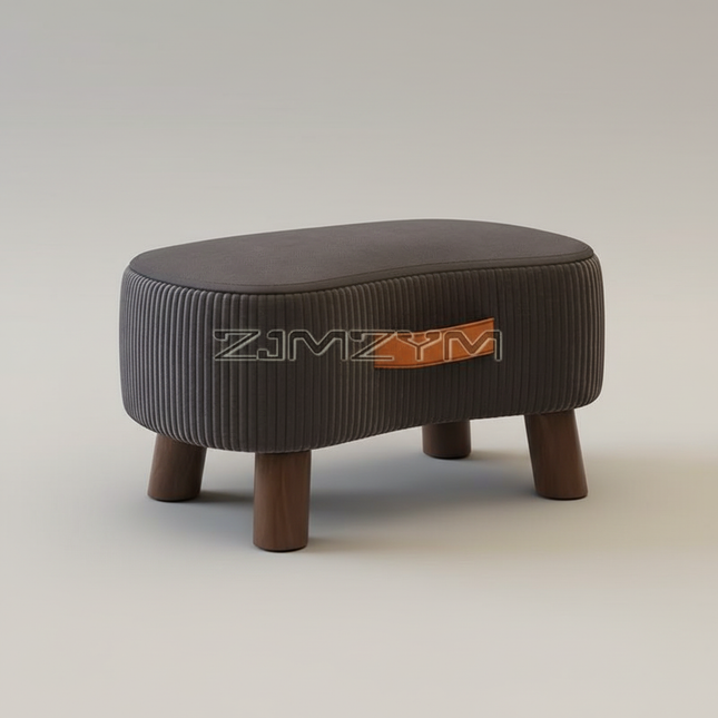 Small Rectangle Foot Stool, Velvet Fabric Footrest Ottoman Stool with Non-Skid Wood Legs, Modern Footstools Step for Couch