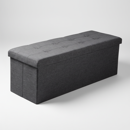 1PC Foldable Stool Home Ottoman Seat Bench Chest with Storage Space Organizer Box Living Room Furniture