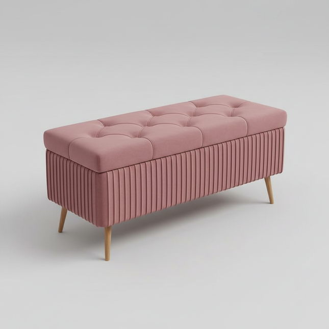 Velvet Ottoman Bench for Living Room Nordic Design Shoe Changing Stool with Storage Bedroom Bed End Seat Modern