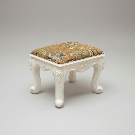 Retro Fabric Dressing Chair, Child Round Stool, Dressing Seat, Home Furniture, Living Room Dinning Chair, ABS Leg, Round Ottoman