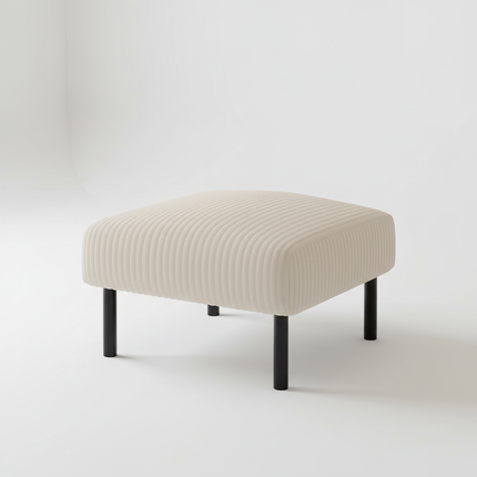 LVHOM High-Quality Corduroy Footstool, Soft Ottoman with Solid Metal Frame, Comfortable Fabric, Suitable for Living Room