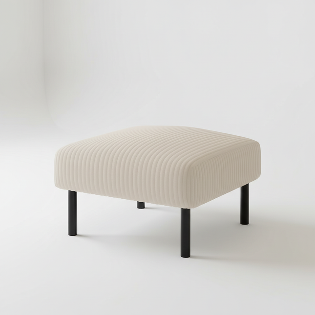 LVHOM High-Quality Corduroy Footstool, Soft Ottoman with Solid Metal Frame, Comfortable Fabric, Suitable for Living Room