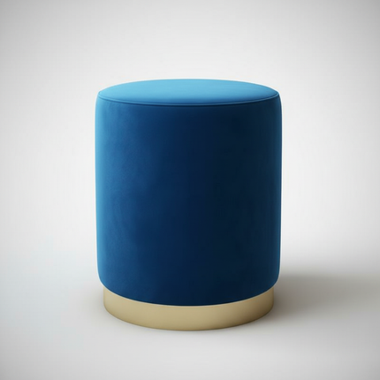 Scandinavian Velvet Makeup Stool - Swivel Vanity Chair with Gold Legs, Instagrammable Nail Salon Stool for Bedroom & Living Room