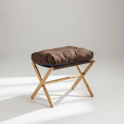 Household Portable Minimalist Living Room Office Desk Cushion Footstool X-shaped Folding Stool