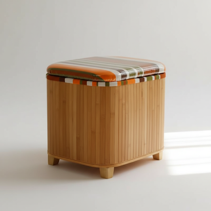 Japanese Solid Wood Small Square Stool with Storage Box Sundries Toys Organizer Household Hallway Shoes Change Footstool Ottoman