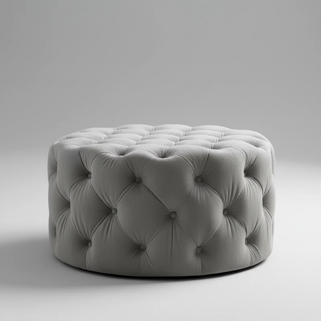 60cm Nordic Velvet Stool Round Pouf Ottoman Vintage Makeup Stool Living Room Footrest Soft Bedroom Bench Shoe Changing Stool