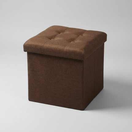 1PC Foldable Dressing Table Stool Pouf Storage Ottoman Chair Stool Upholstered Footstool Linen Couch Stool Removable Cover