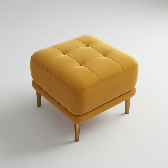 Modern Light Luxury Foot Stool Comfortable Velvet Shoes Bench Elastic Latex Sofa Seat Stable and Load Bearing Hallway Ottoman