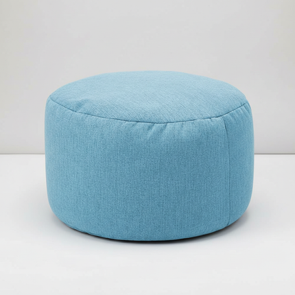 OTAUTAU Round Stool D30cm*H20cm Linen Bean Bag Ottoman with Filling Beanbag Pouf Footstool Tatami Futon Puff JD001