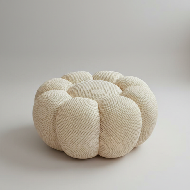 Nordic Sofa Pedal Simple Round Stool Low Ottomans Living Room Sofa Footstool 3D Fabric Creative Leg Footstool Pumpkin Footstools