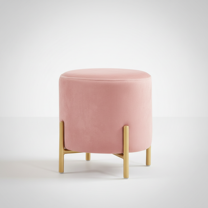 Customized Velvet Dressing Stool Golden Leg Tassel Makeup Bench Openable Ottoman Pouf for Home Fashionable Furniture