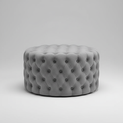 Nordic Living Room Ottoman Round Button Velvet Shoe Changing Stool Apartment Living Room Light Luxury Home Small Makeup Stool