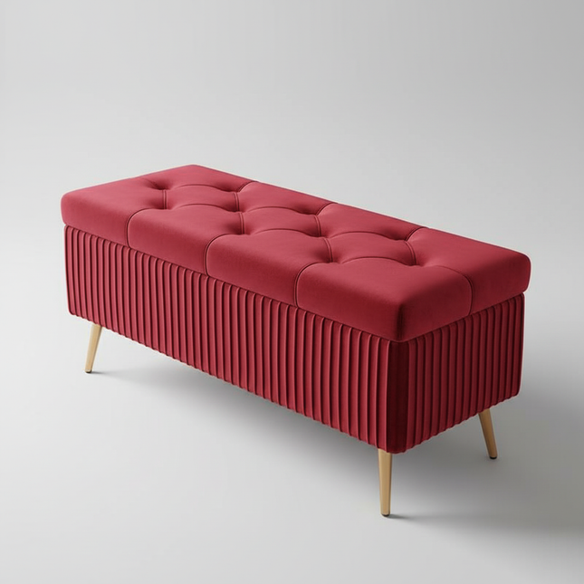 Velvet Ottoman Bench for Living Room Nordic Design Shoe Changing Stool with Storage Bedroom Bed End Seat Modern