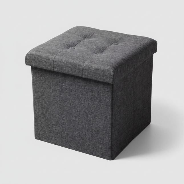 1PC Foldable Dressing Table Stool Pouf Storage Ottoman Chair Stool Upholstered Footstool Linen Couch Stool Removable Cover