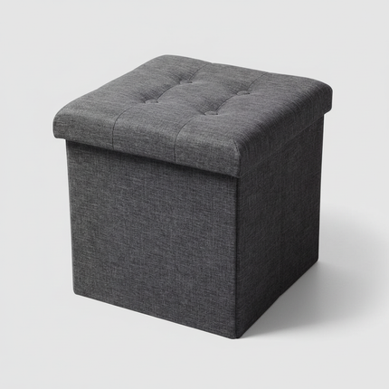 1PC Foldable Dressing Table Stool Pouf Storage Ottoman Chair Stool Upholstered Footstool Linen Couch Stool Removable Cover