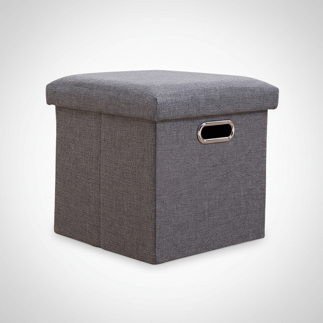 Folding Storage Ottoman Foldable Small Ottoman Foot Rest 11.81x11.81x11.81inch Square Footstool for Bedroom Dorm Entryway Office