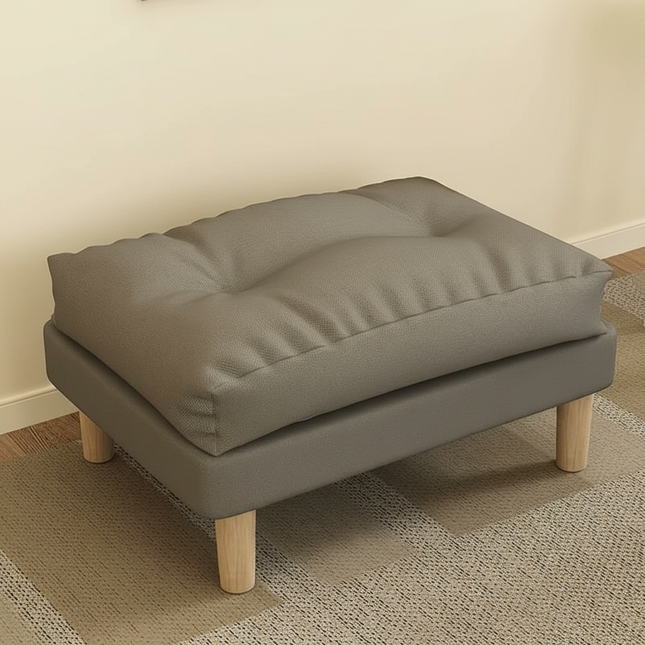 ‌Ergonomic Ottoman Footrest - Adjustable Height Sofa Stool with Memory Foam Leg Rest & Shoe Bench Storage Solution‌