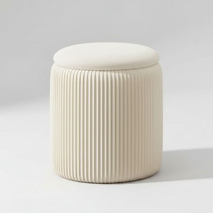 Round Ottoman Living Room Dresser Stool Nordic Modern Footrest Entrance Aesthetic Ottoman Pouf with Storage Space Soft Furniture